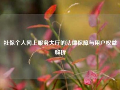 社保个人网上服务大厅的法律保障与用户权益解析