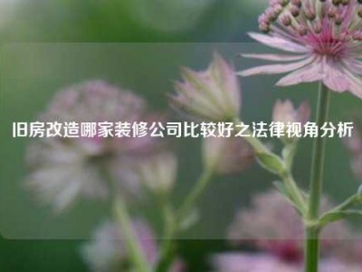 旧房改造哪家装修公司比较好之法律视角分析