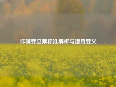 诈骗罪立案标准解析与适用要义