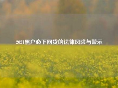 2021黑户必下网贷的法律风险与警示