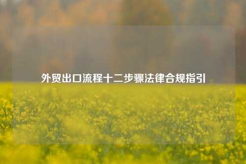 外贸出口流程十二步骤法律合规指引